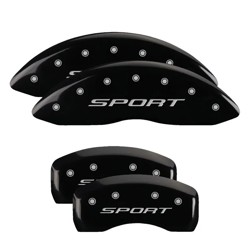 Mgp Engraved 4-Piston Caliper Covers – Front & Rear, Black/Silver Finish For 2015–2017 Ford Fusion 1