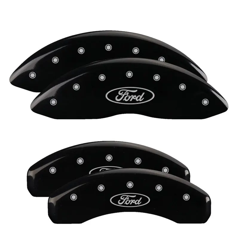 Mgp Engraved 4-Piston Caliper Covers – Front & Rear, Black/Silver Finish For 2015–2017 Ford Fusion 2