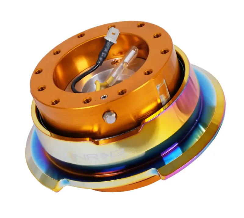 Nrg Quick Release Steering Hub – Gen 2.8, Rose Gold Body With Neochrome Ring 2