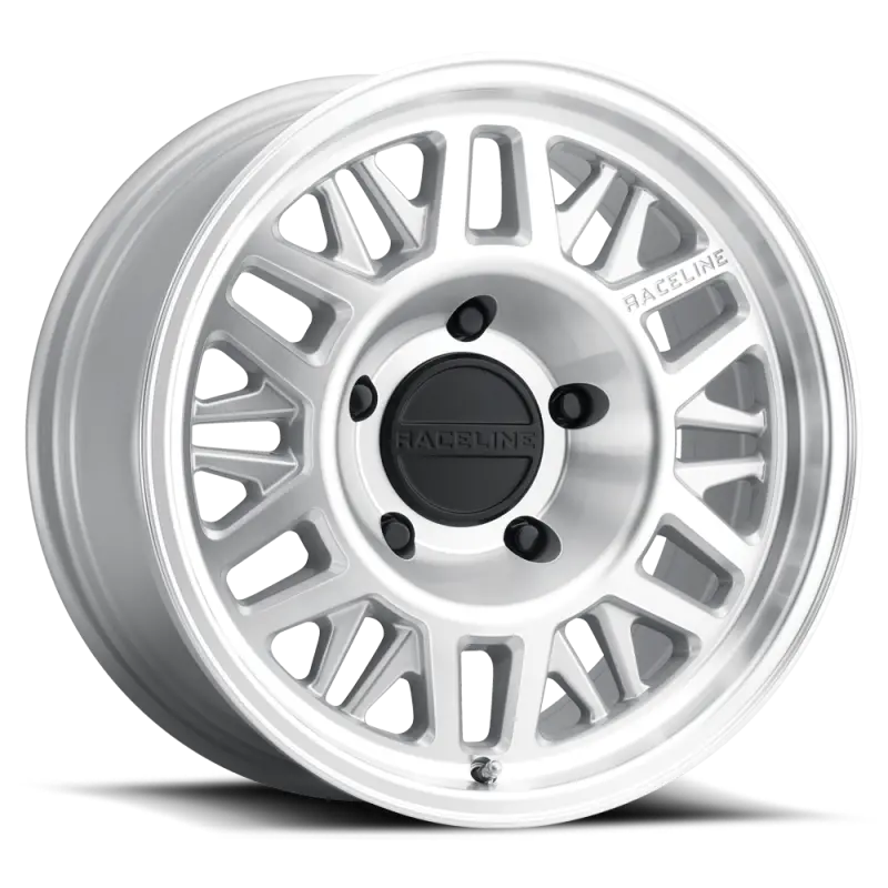 Raceline Ryno Tr Trailer Wheel: 12X4In, 5X4.5 Bolt Pattern, 0Mm Offset, 3.19Mm Bore – Machined Finish 1