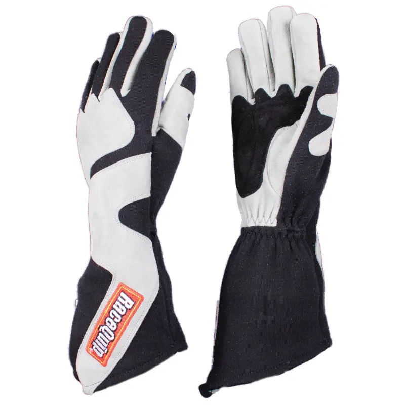 Racequip Sfi-5 Certified Racing Gloves – Gray/Black, Small Size, Long Angle Cut Design 1