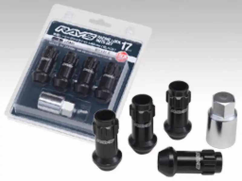 Rays Hex Racing Lock Nut Set – 12X1.50Mm, Long Type, Black Chromate Finish (4-Pack) 1