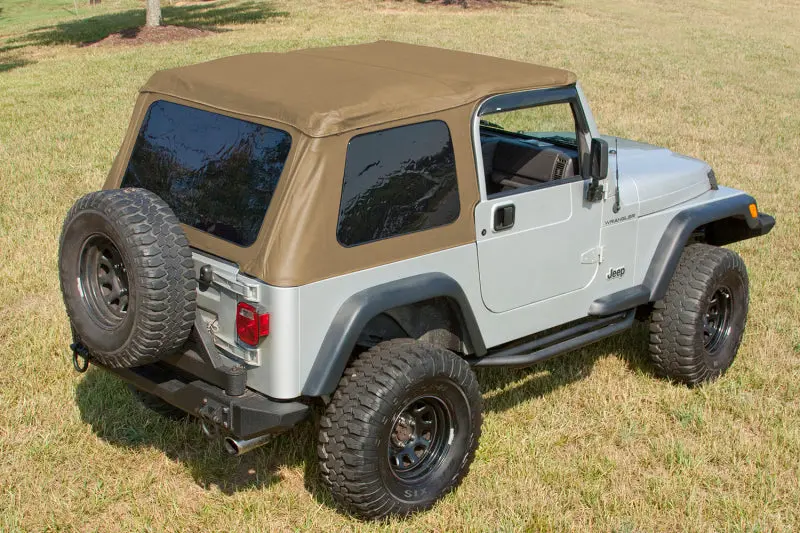 Rugged Ridge Bowless Xhd Soft Top For 1997–2006 Jeep Wrangler Tj – Spice-Colored, Frame-Free Design 1