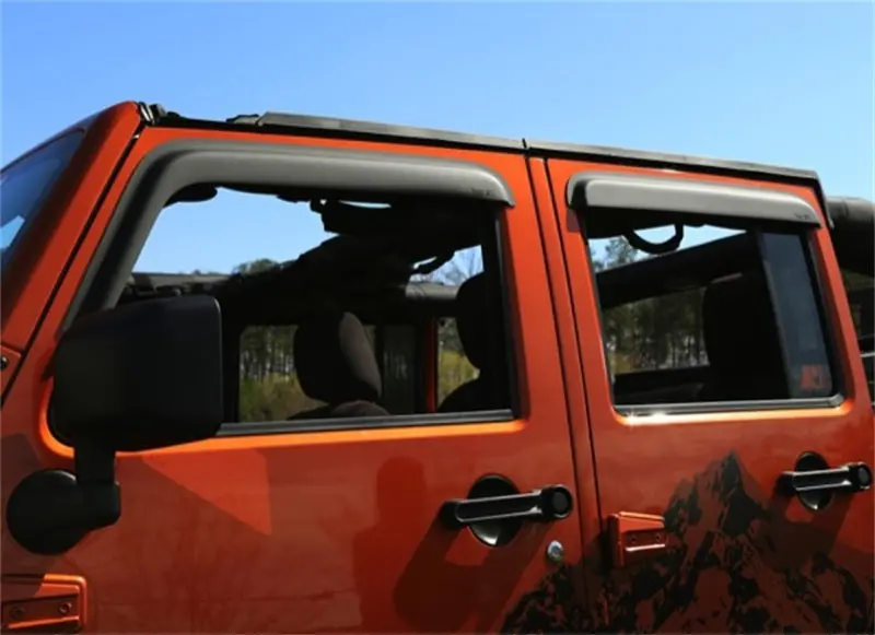 Rugged Ridge Window Visors Matte Black 07-18 4-Door Jeep Wrangler 1