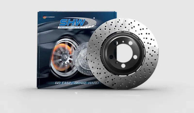 Shw Cross-Drilled Lightweight Brake Rotor – Left Rear, Fits 2019–2021 Bmw M2 Competition 3.0L 1